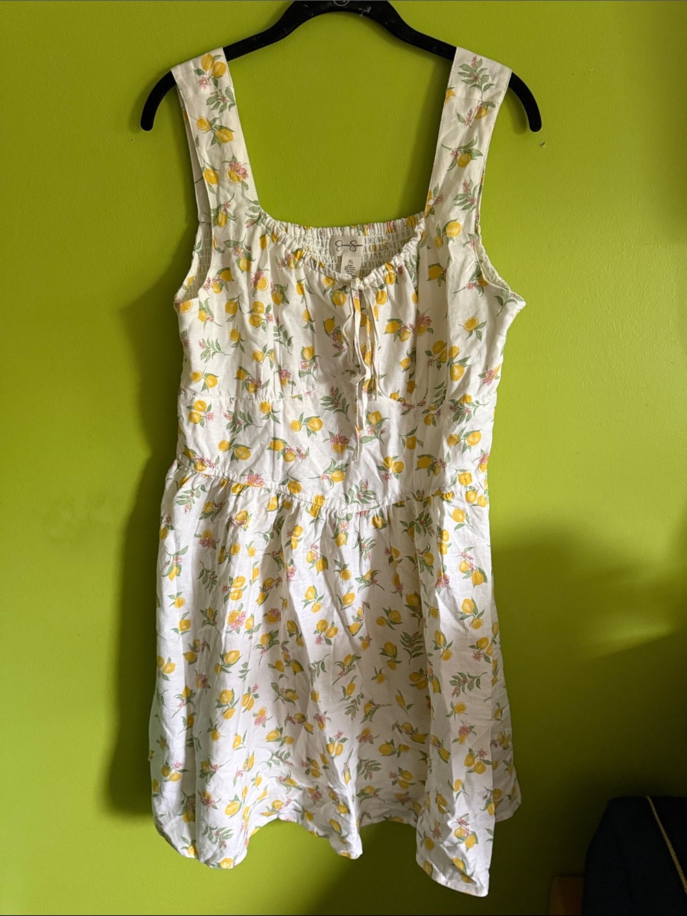 NWOT Jessica Simpson White & Yellow Lemon Mini Dress Size XL